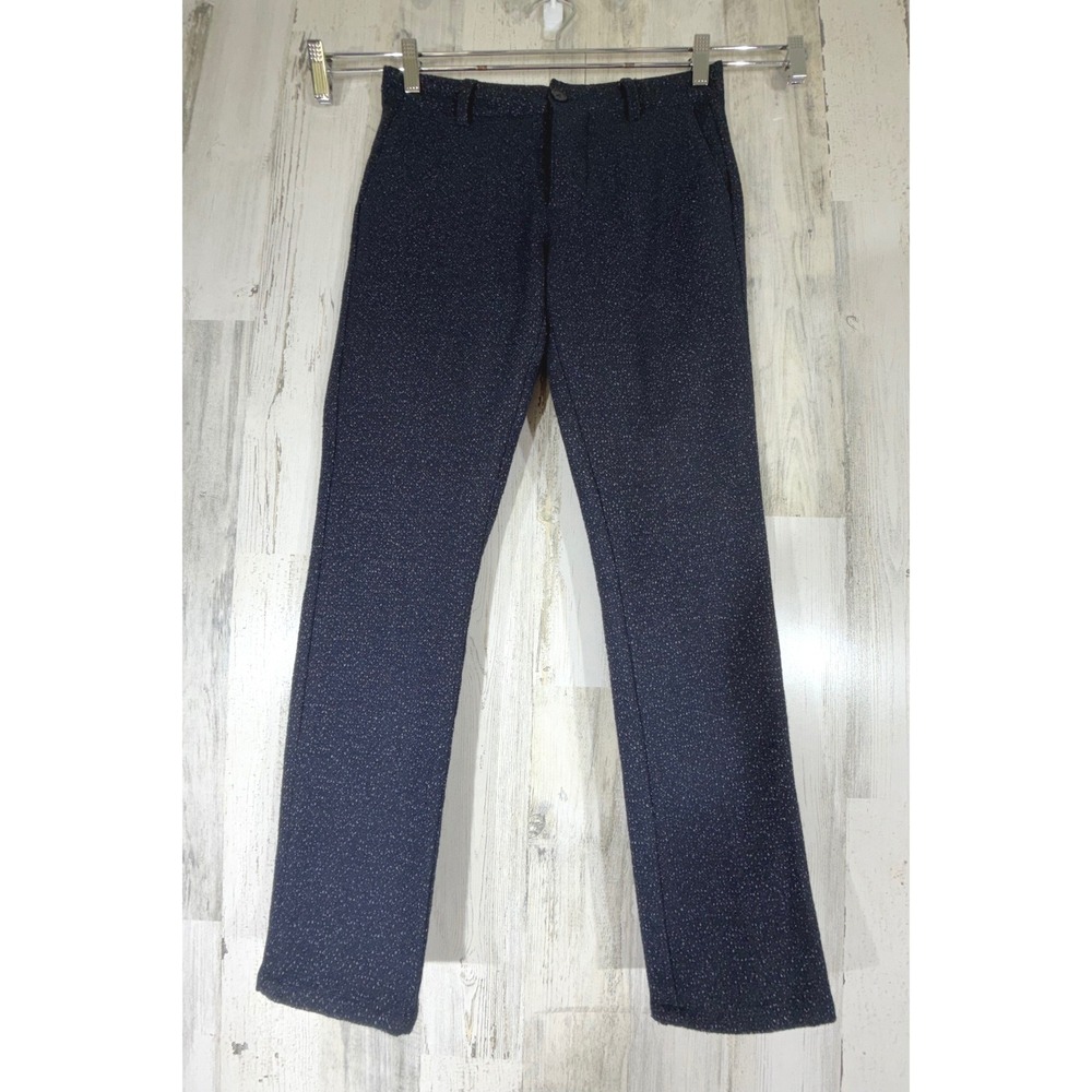 Topman Skinny Trousers 28x30 (fits 28x28.5) Navy Wool Blend Speckled Boucle